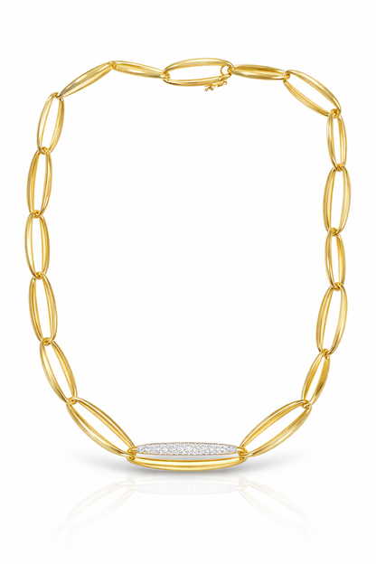 1.03CT Diamond  14k Yellow Gold Necklace