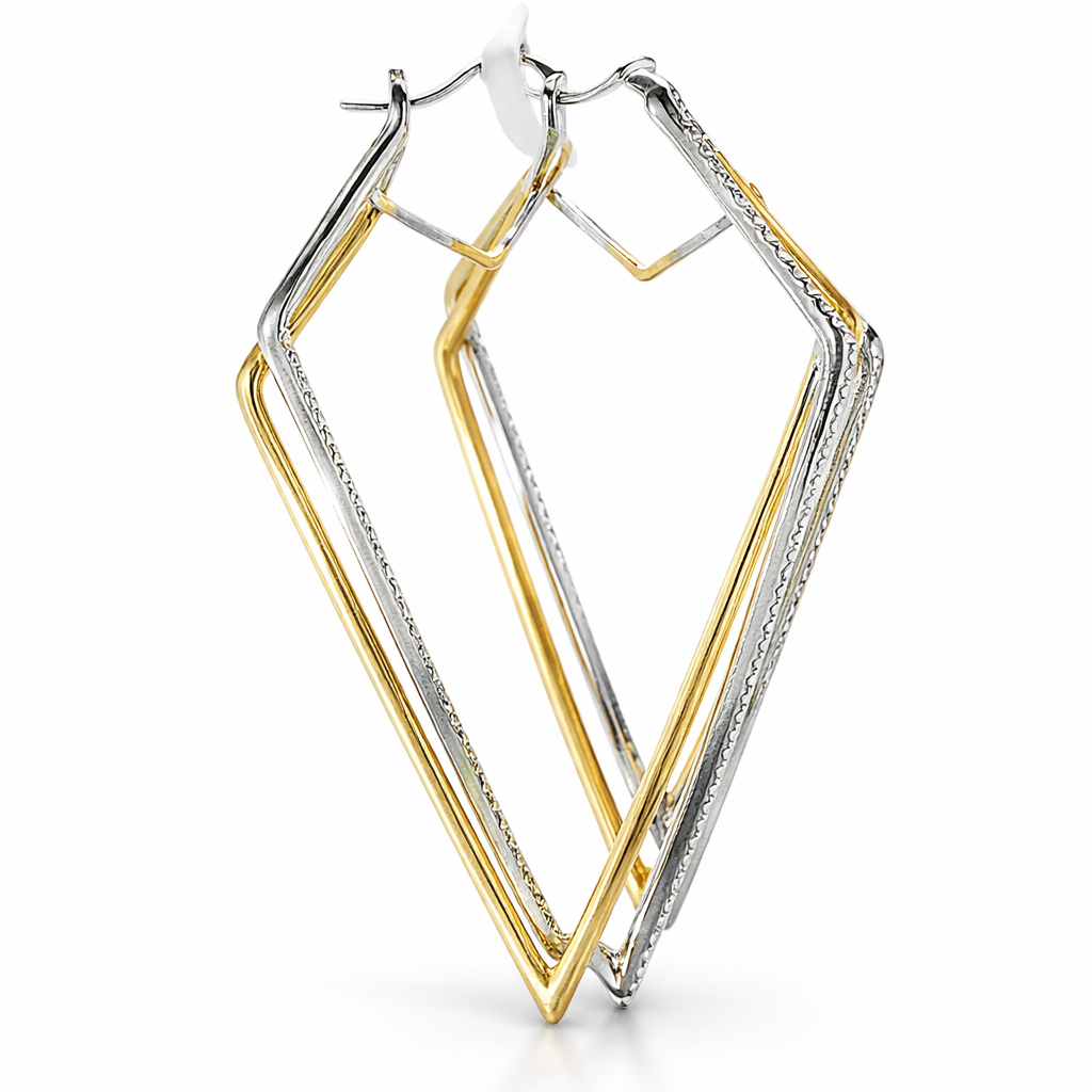 0.47CT Diamond HOOP 14k Rose Gold Earring