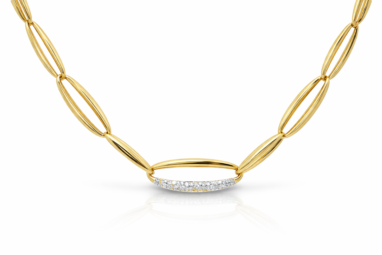 1.03CT Diamond  14k Yellow Gold Necklace
