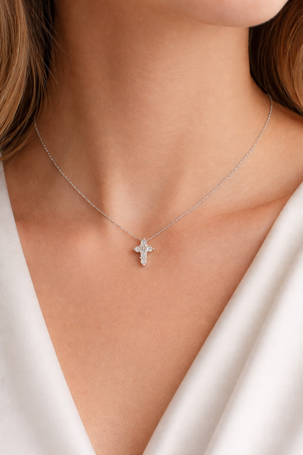 0.18CT Diamond Cross 14k Gold