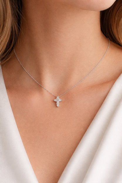 0.18CT Diamond Cross 14k Gold