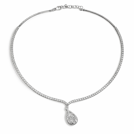 1.65CT Diamond Pear Necklace 14K White Gold