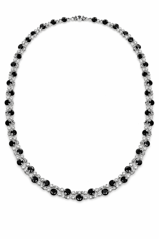 10.32CT Black Diamond Necklace 14k White Gold