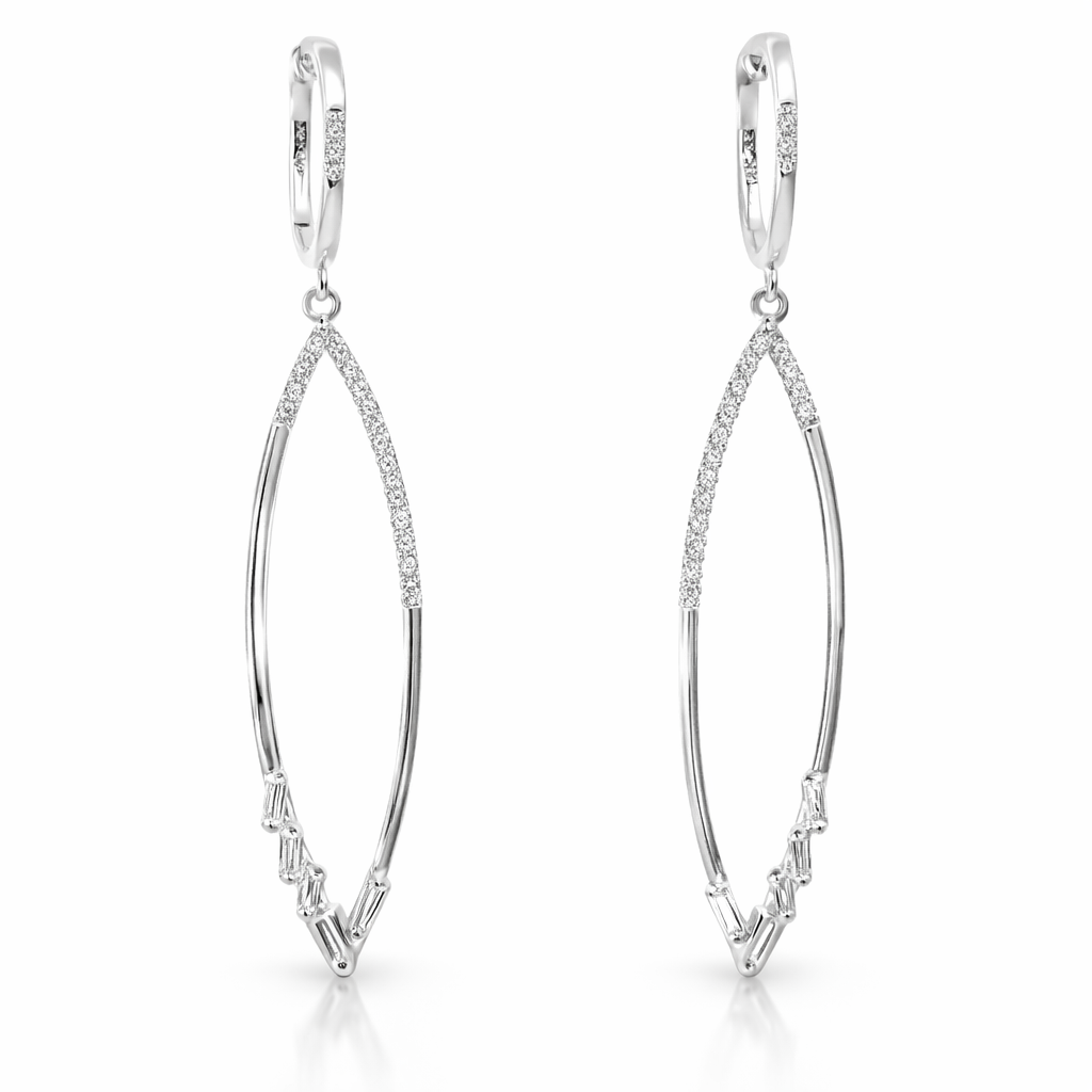 0.40CT Diamond Earring 14k White Gold