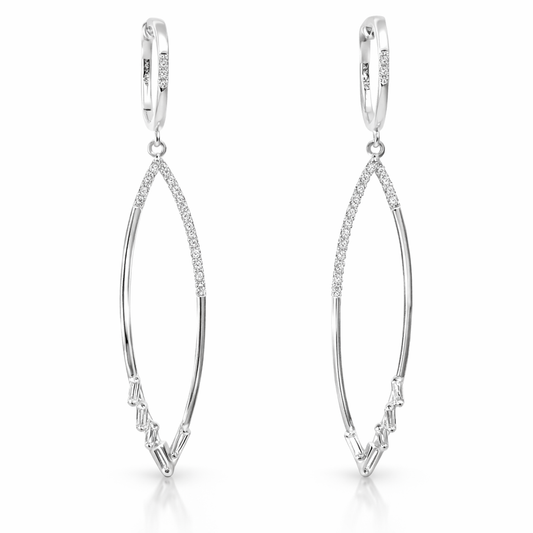0.40CT Diamond Earring 14k White Gold
