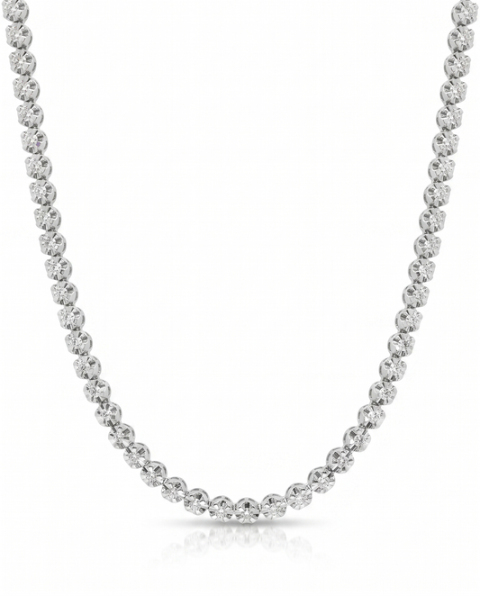2.56CT Diamond Buttercup Tennis 14K White Gold Necklace