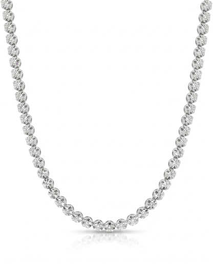 3.30CT Diamond Buttercup  Tennis 14K White Gold Necklace