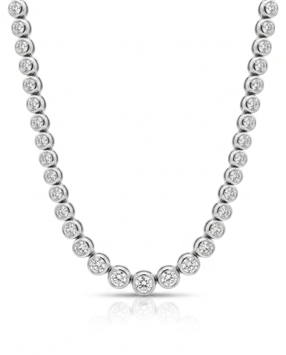 3.46CT Diamond  Tennis Necklace 14k White Gold