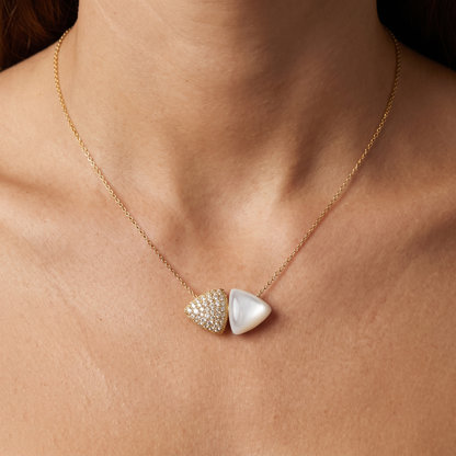 0.99CT diamond duo pendant worn – Niara