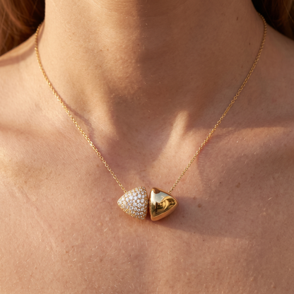 0.99CT diamond duo pendant styled – Niara