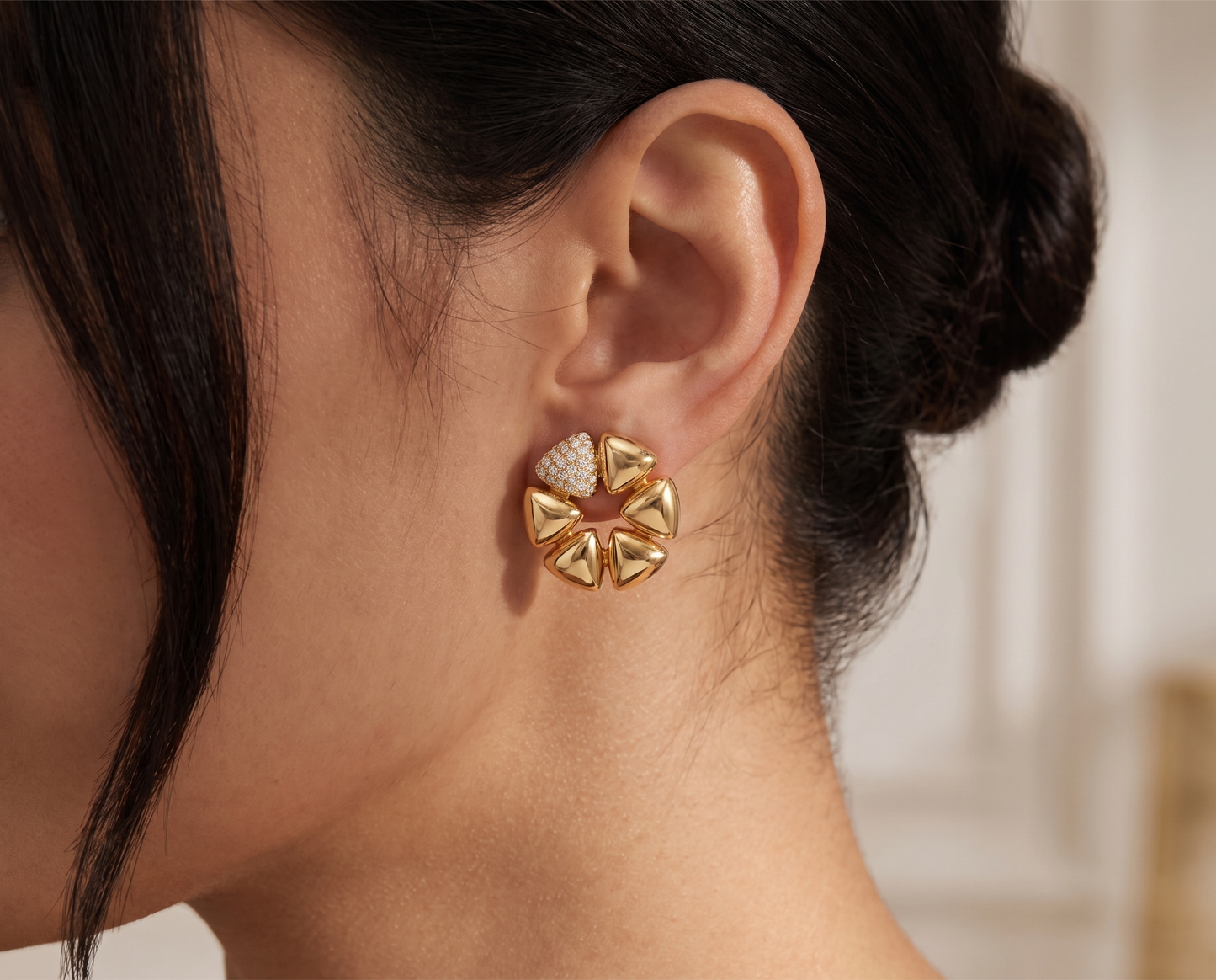 0.97CT Diamond Earrings 14k Yellow Gold