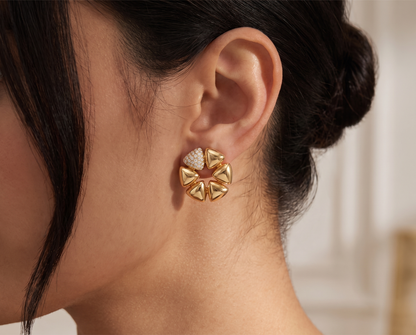 0.97CT Diamond Earrings 14k Yellow Gold