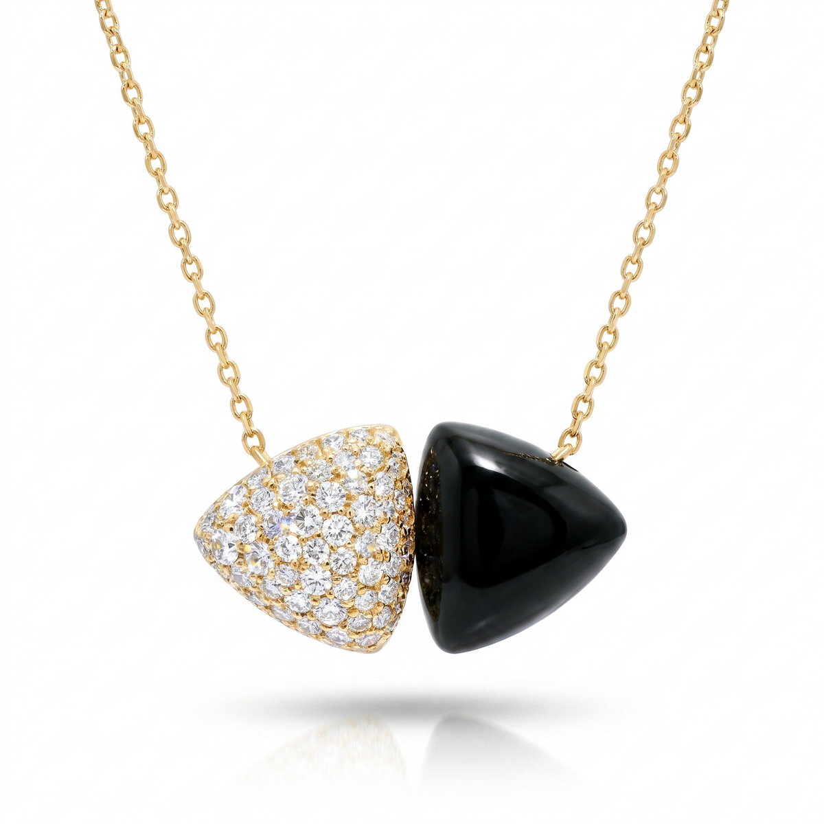 1CT Diamond Triangle Duo Pendant 14k Yellow Gold