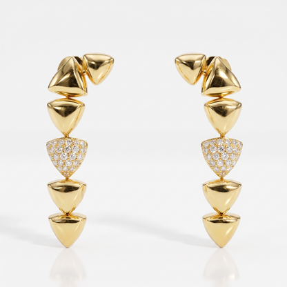 0.98CT Diamond Earrings 14k Yellow Gold