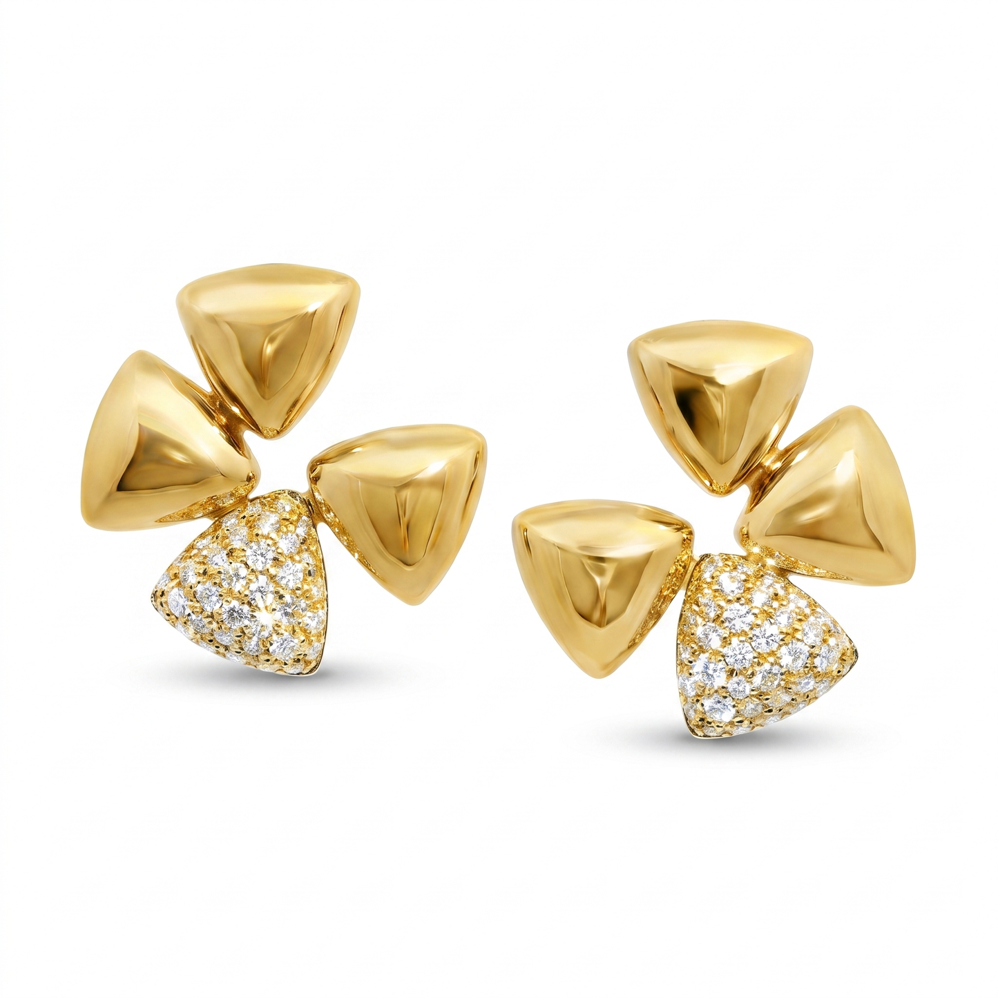 0.98CT Diamond Earrings 14k Yellow Gold