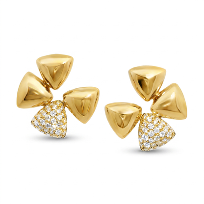 0.98CT Diamond Earrings 14k Yellow Gold