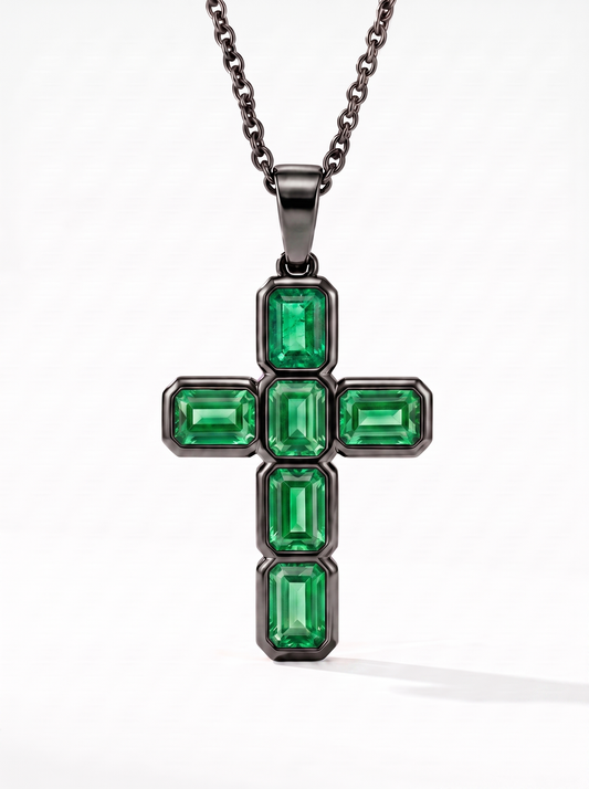 Green Obsidian Cross