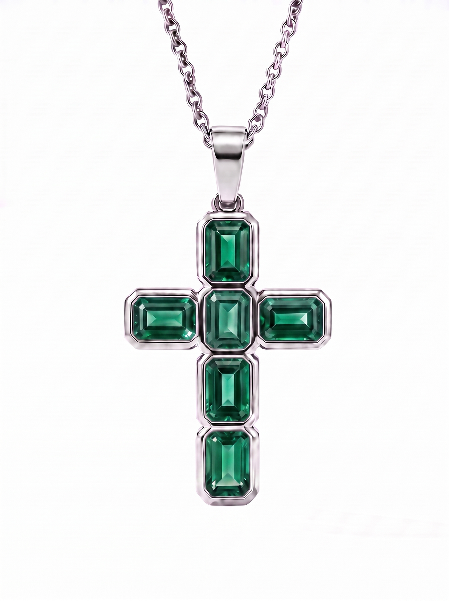 Emerald Argent Silver Cross