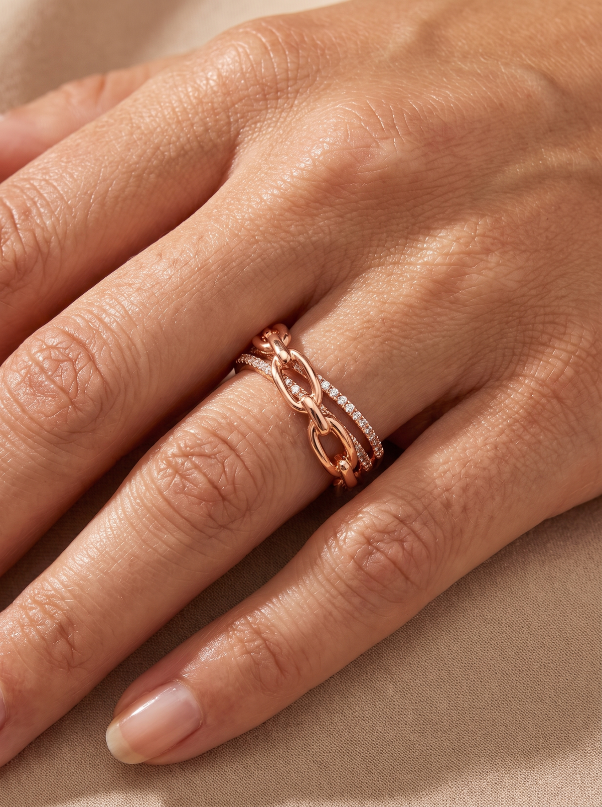0.11CT Diamond Ring 14k Rose Gold
