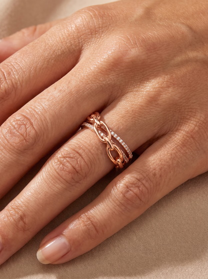 0.11CT Diamond Ring 14k Rose Gold
