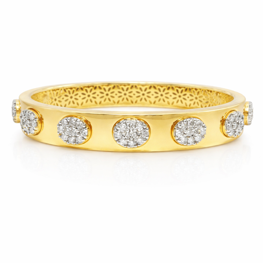 1.31CT Diamond Bangle 14k Yellow Gold