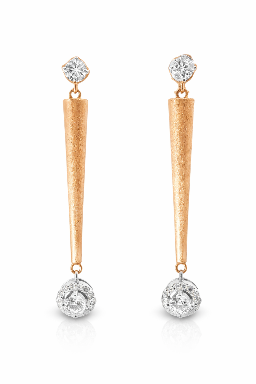 0.68CT Diamond Earring 14k Rose Gold