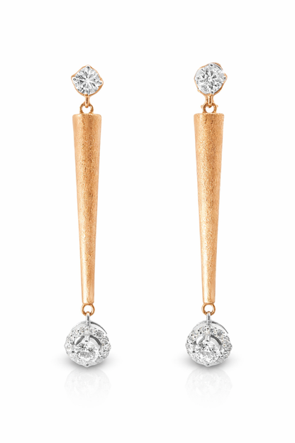 0.68CT Diamond Earring 14k Rose Gold