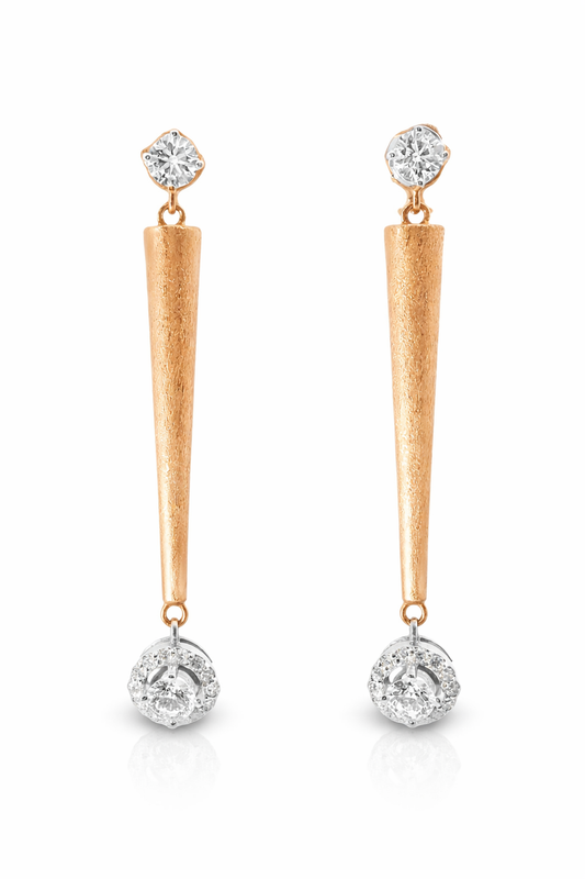 0.68CT Diamond Earring 14k Rose Gold