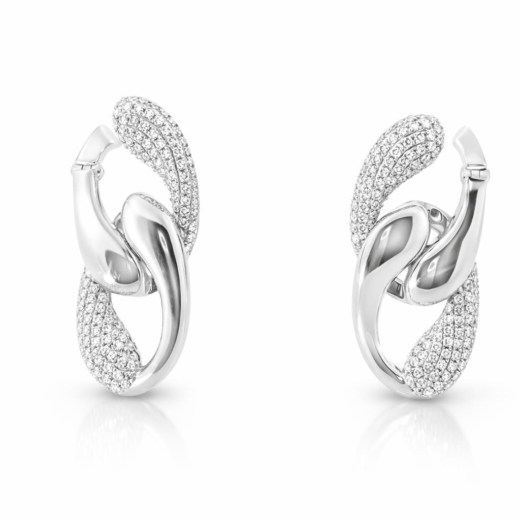 0.69CT Diamond Earring 14k White Gold