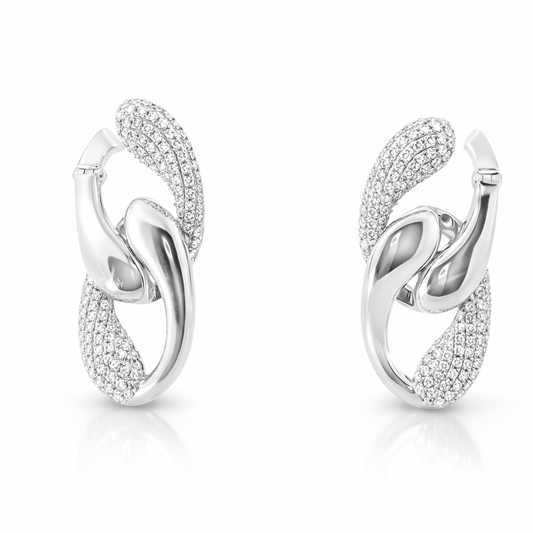 0.69CT Diamond Earring 14k White Gold