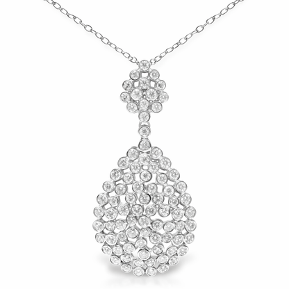 3.05CT Diamond Pendant 18k White Gold