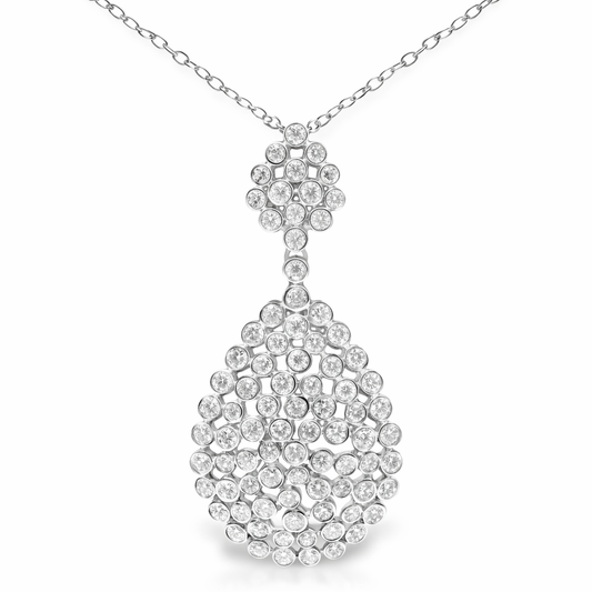 3.05CT Diamond Pendant 18k White Gold