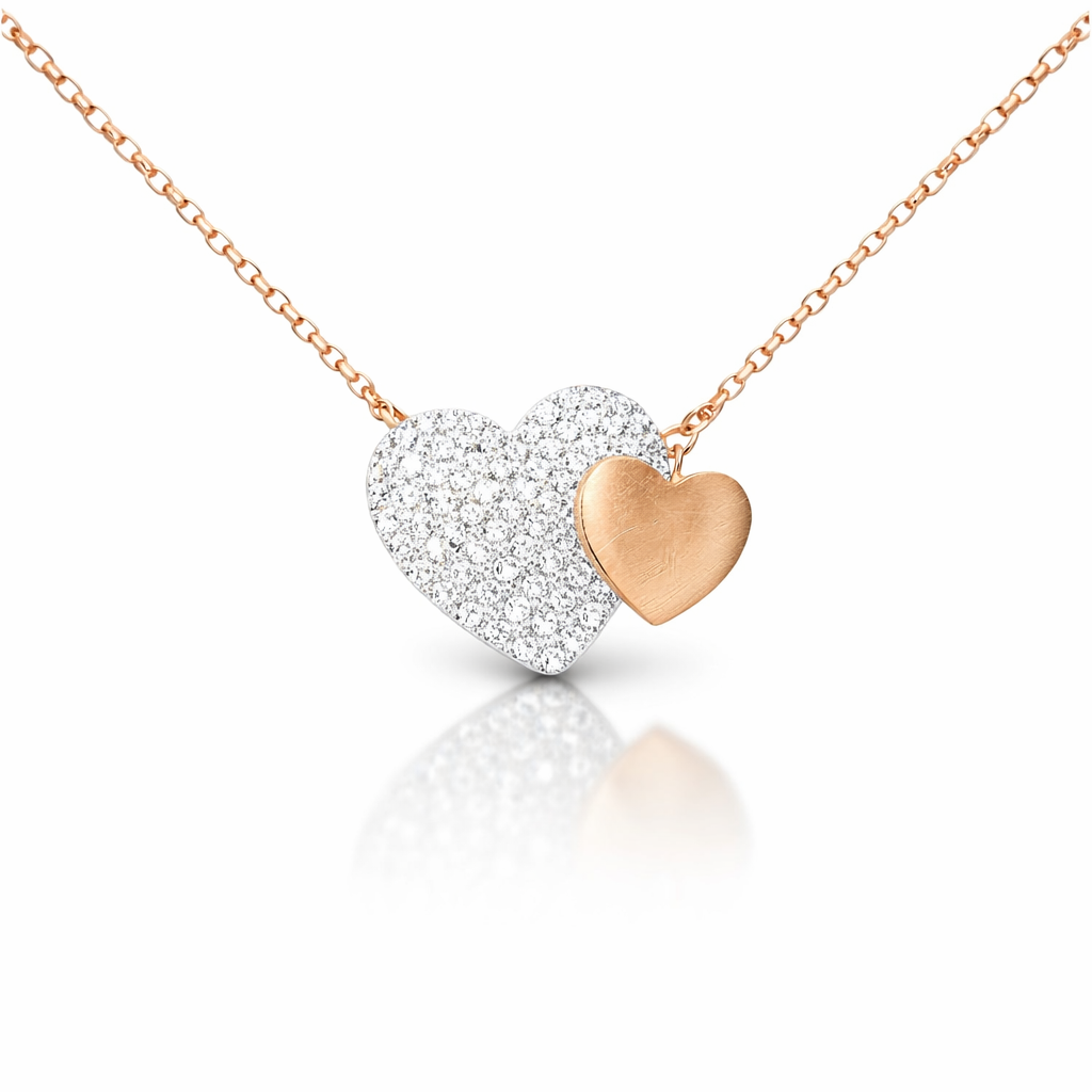 0.21CT Diamond Heart Pendant 14k Rose Gold