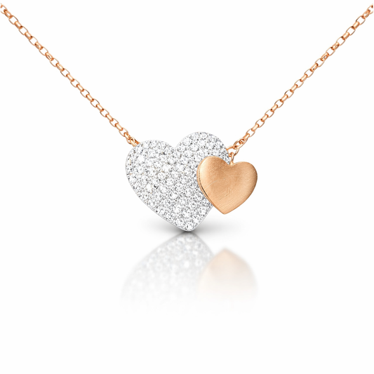 0.21CT Diamond Heart Pendant 14k Rose Gold