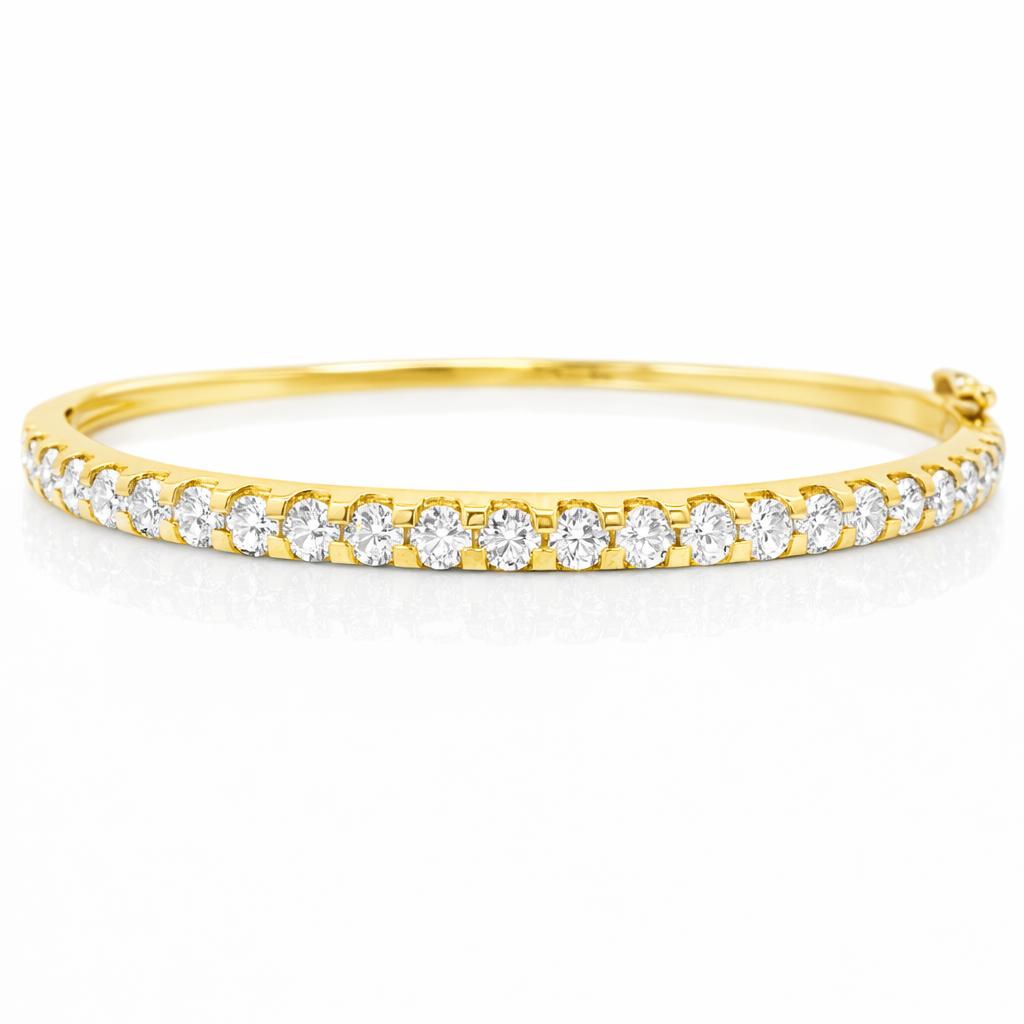 2.89CT Diamond Bangle 14k Yellow Gold