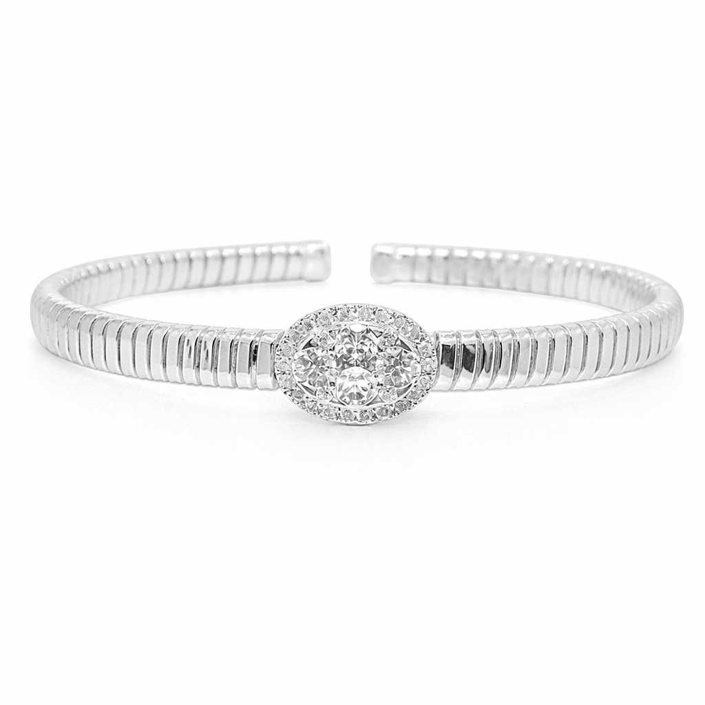 0.64CT Diamond Bangle 14k White Gold