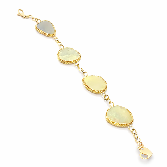 Beige Sapphire 14k Yellow Gold Bracelet