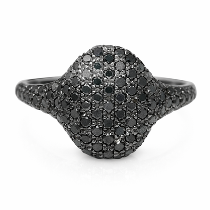 0.70CT Black Diamond Ring 14k White Gold