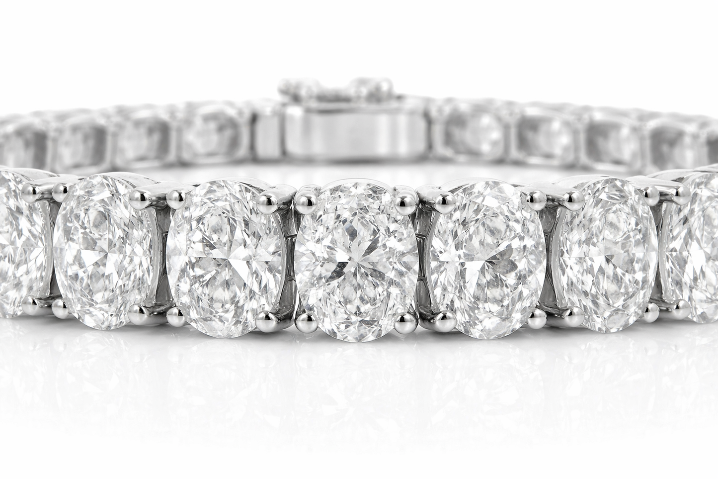 24.60CT Lab Diamond Bracelet 14k White Gold