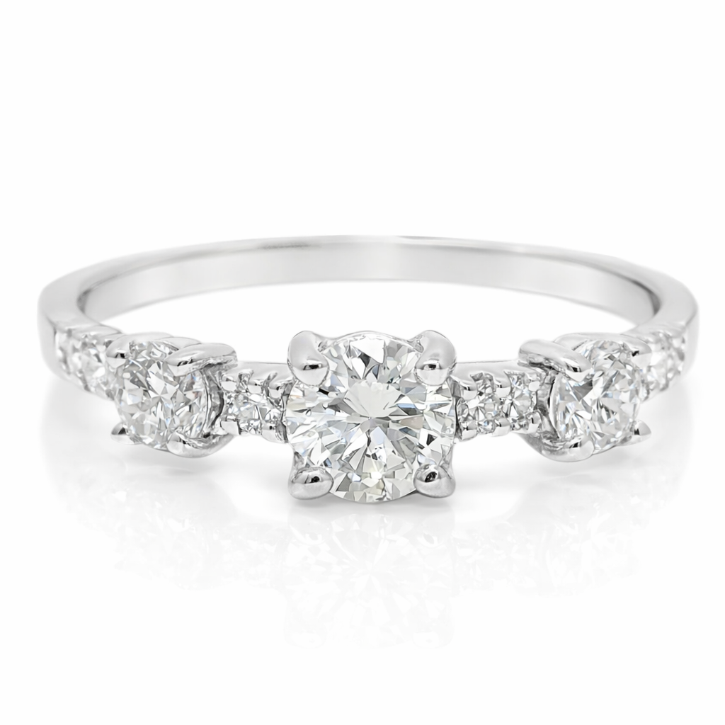 0.56CT Diamond Ring 18K White Gold