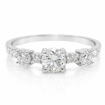 0.56CT Diamond Ring 18K White Gold