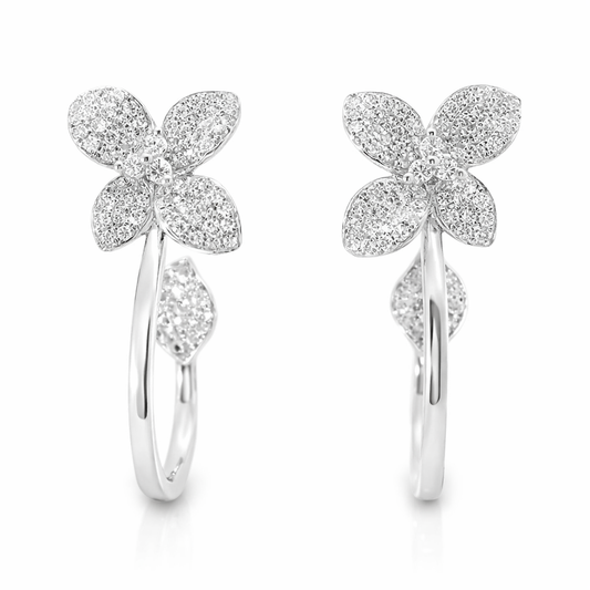 0.67CT Diamond  14k White Gold Earring