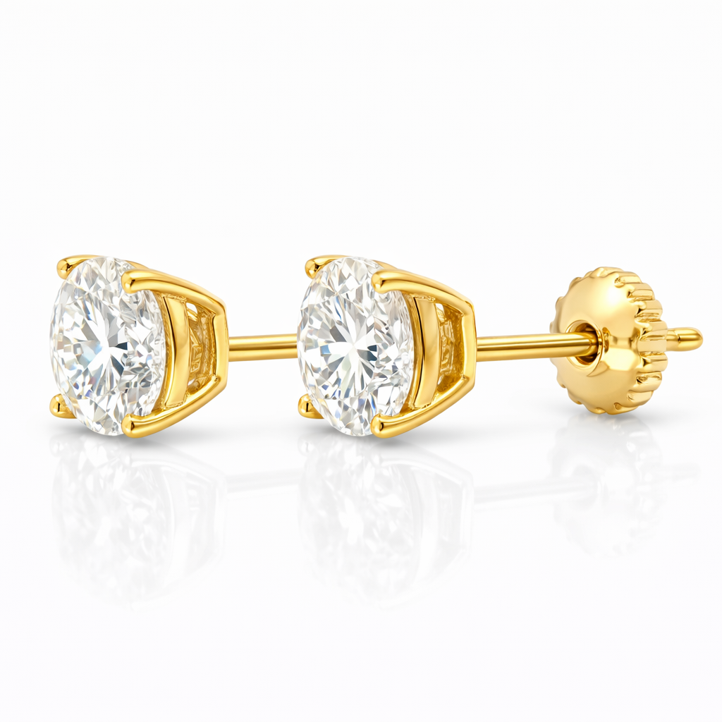 2.03CT Lab Diamond Martini Stud 14k White Gold Earring