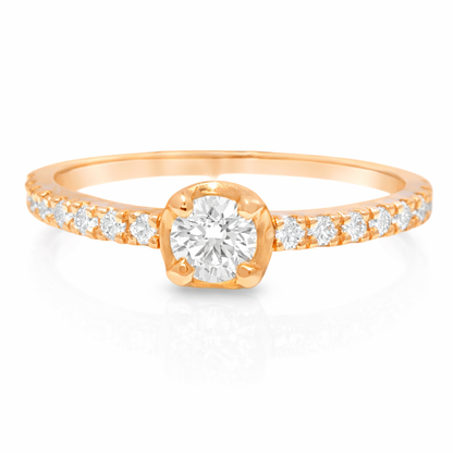 0.30CT Diamond Ring 18k Rose Gold