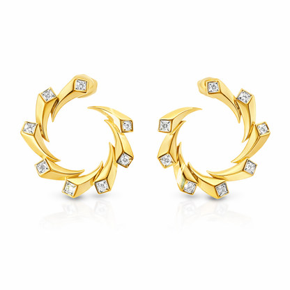 0.40CT Diamond Fashion Earring 14k Yellow Gold
