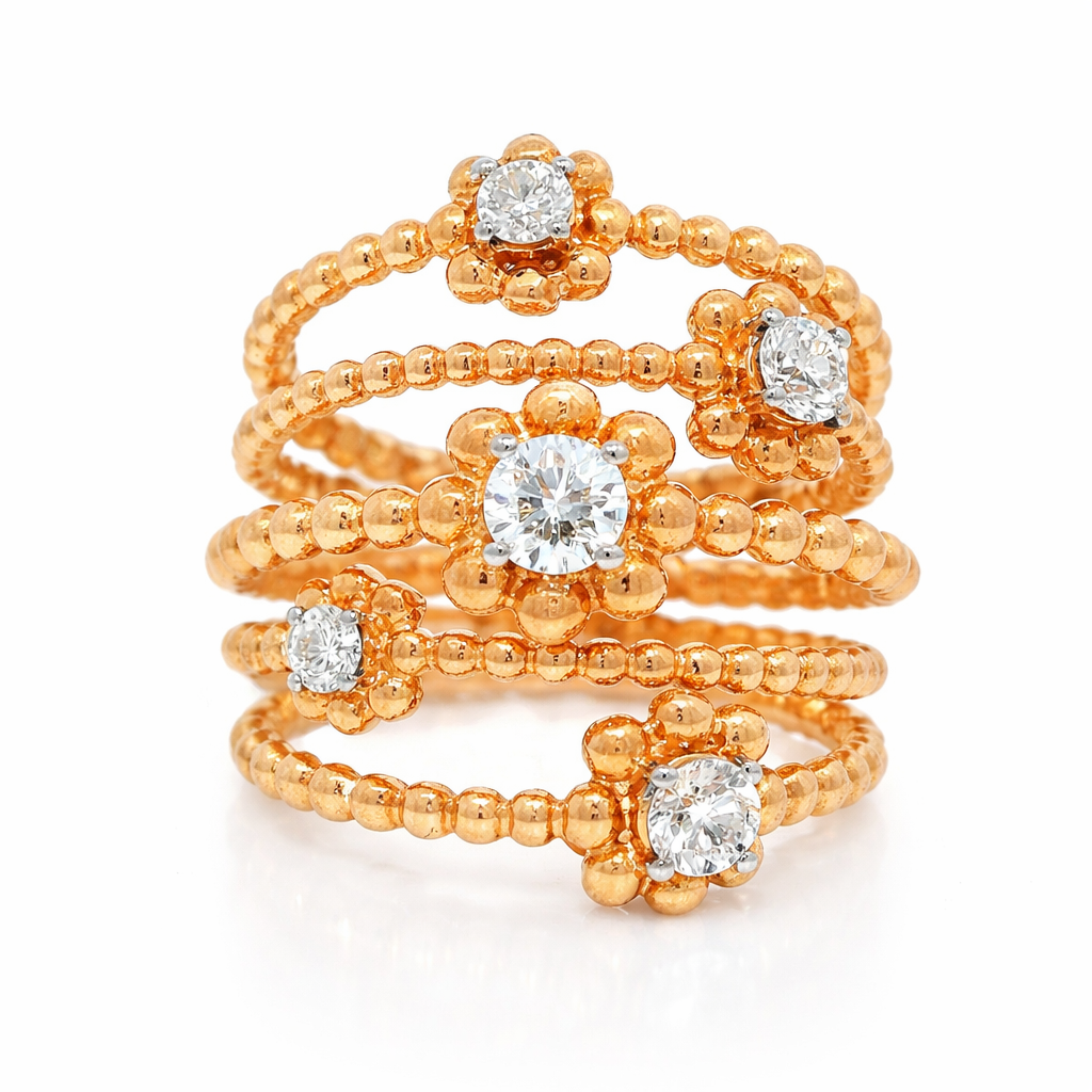 0.90CT Diamond Ring 18K Rose Gold