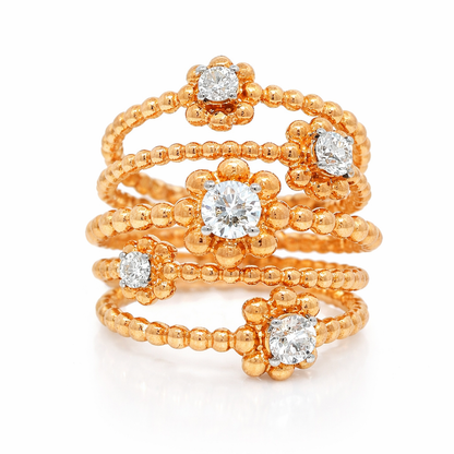0.90CT Diamond Ring 18K Rose Gold