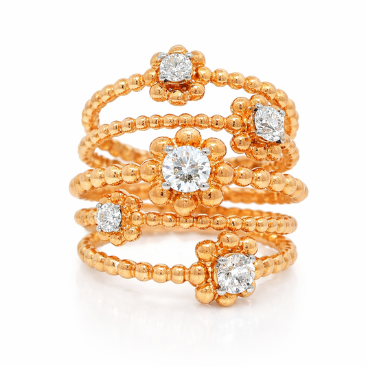 0.90CT Diamond Ring 18K Rose Gold