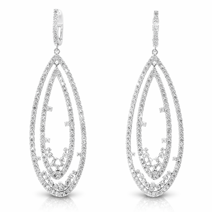 6.37Ct Diamond Earring 14k White Gold