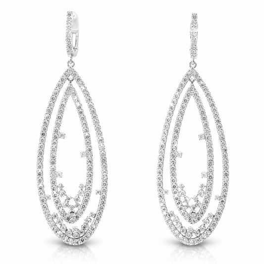 6.37Ct Diamond Earring 14k White Gold